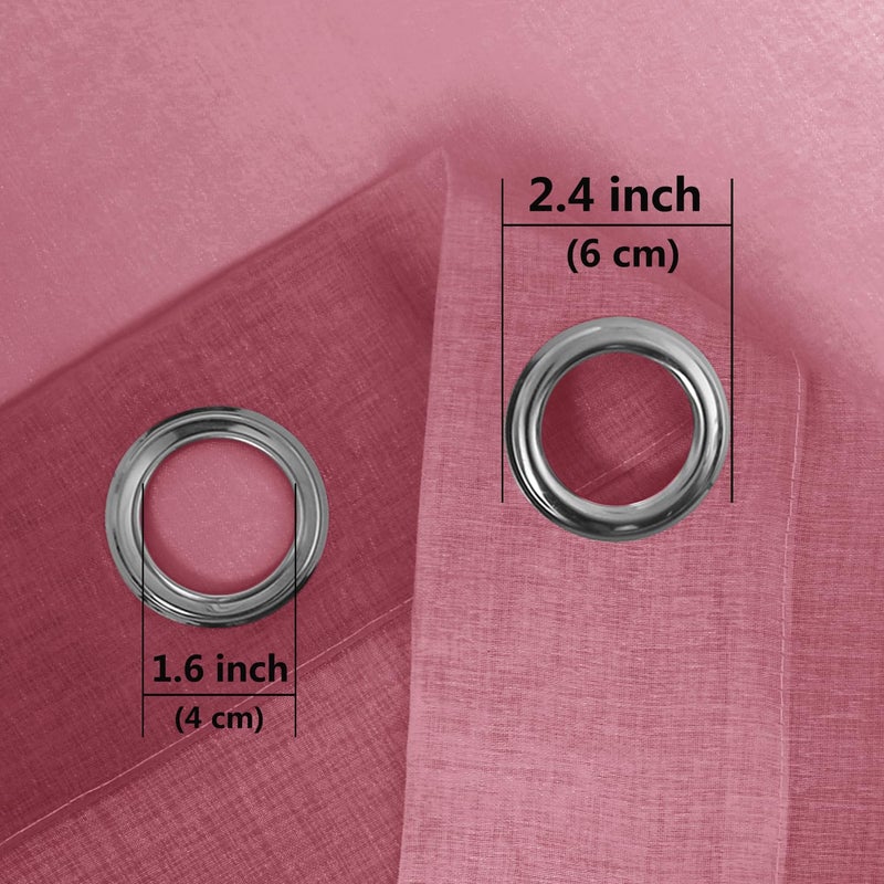 DWCN Faux Linen Ombre Sheer Curtains - Semi Voile Gradient Grommet Top Curtains for Bedroom and Living Room, Set of 2 Window Curtain Panels, 52 x 84 Inches Long, Burgundy - Image 4